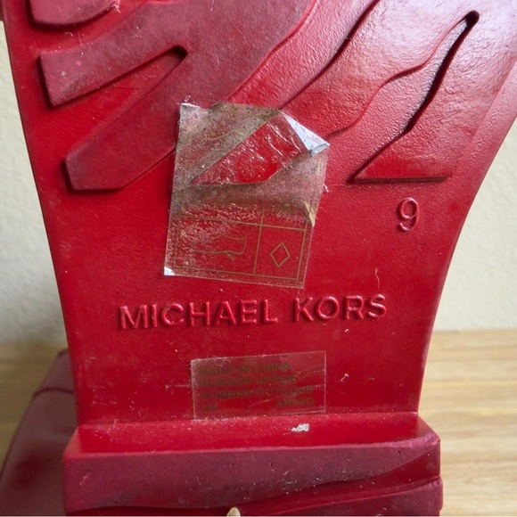 Michael Kors Women's Fulton Harness Red Tall Rubber Rain Boots Size 9 - Picture 8 of 10